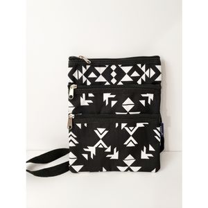 Black & White Tribal Print Crossbody Bag
